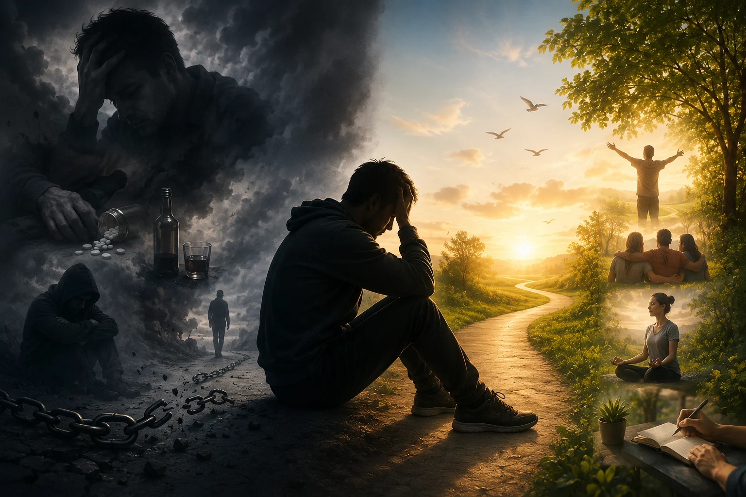 Professional managing workplace stress through mindfulness and productivity techniques